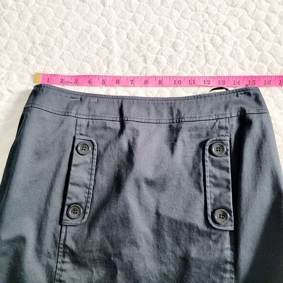 Lafayette 148 cotton navy skirt pockets office business casual 6 small - Picture 6 of 9